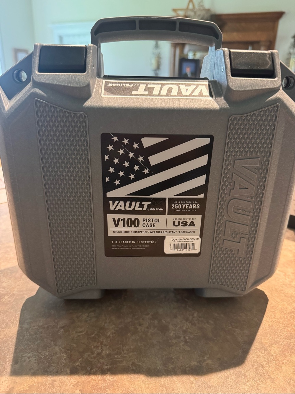 🆕 Vault V100 Gray Pistol Case by Pelican - Portable Protective Case 🆕